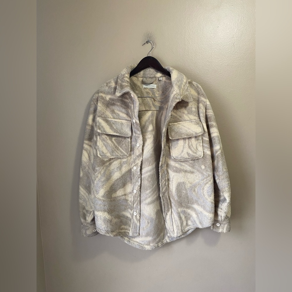 Urban Outfitters Unisex Sherling Marble Oversized Shacket